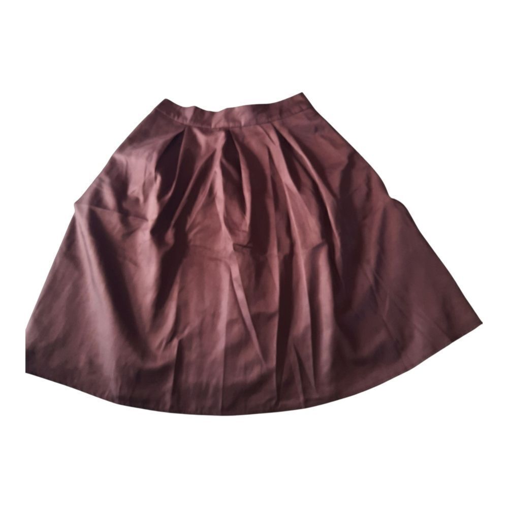 YIGE Brown Pleated A-line Midi Skirt for Night Out